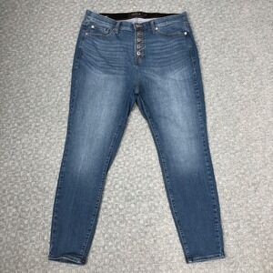 Torrid Jeans Womens 18R Blue Sky High Skinny Button Fly Stretch Denim Pants